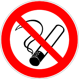 Download free red round pictogram prohibited cigarette icon
